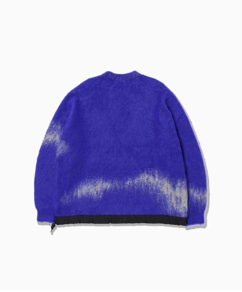 Jacquard Shaggy Knit Crew Neck(WS/M(WOMEN) Blue/ブルー): and wander