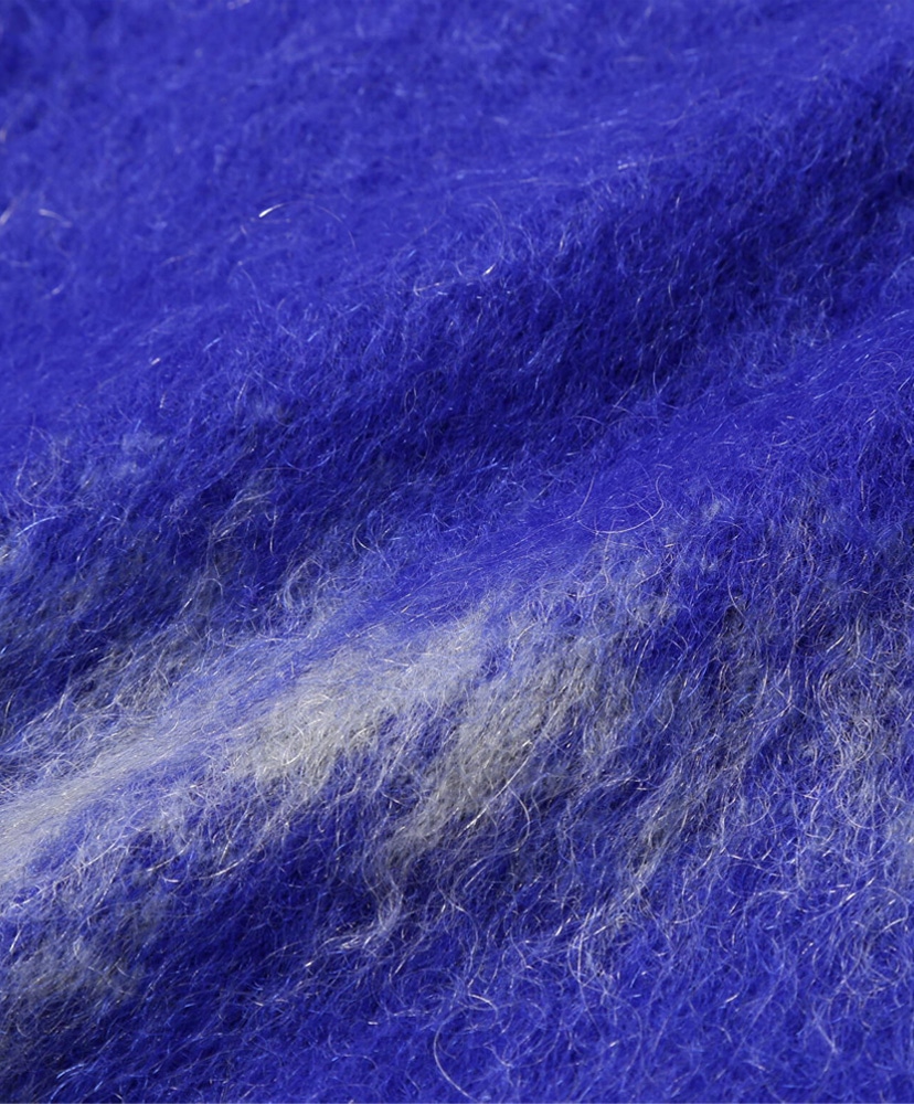 Jacquard Shaggy Knit Crew Neck Blue/ブルー WS/M(WOMEN)