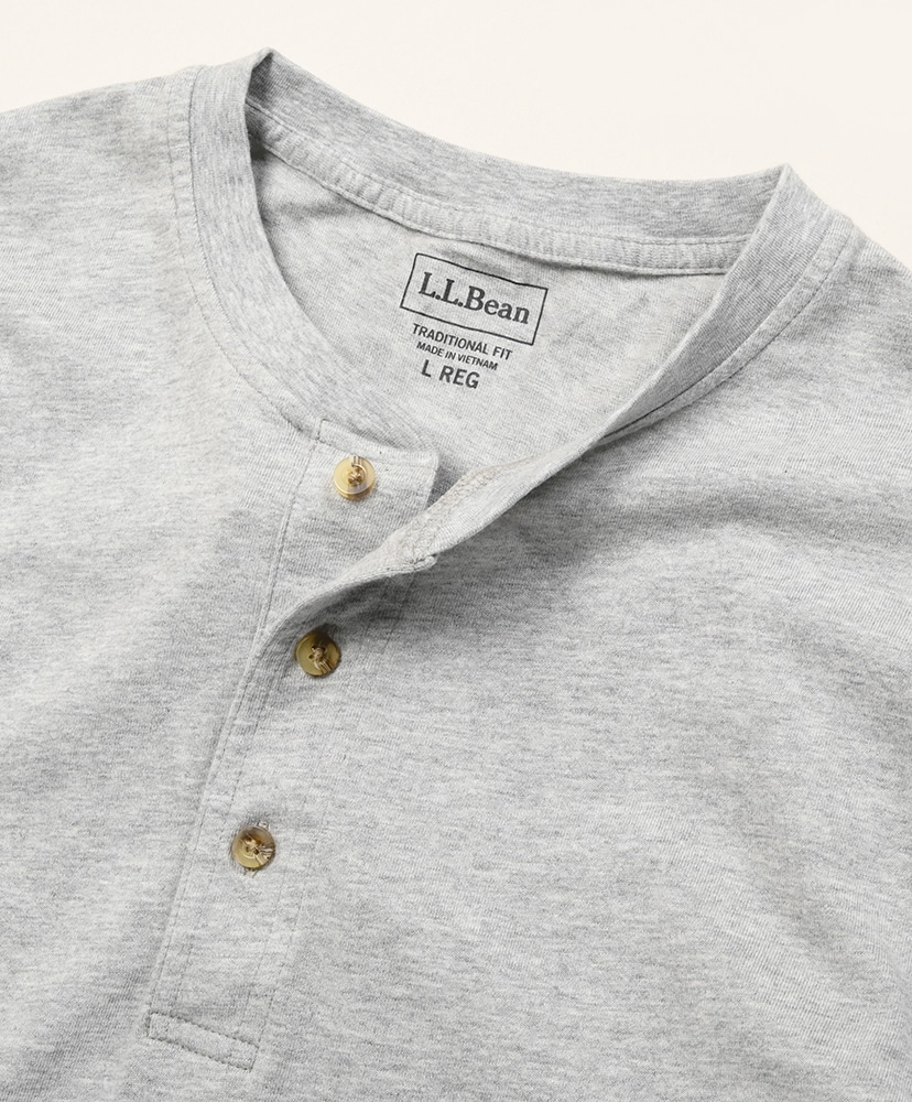 Men's Carefree Unshrinkable Tee Long-Sleeve Henley Gray Heather/グレーヘザー L(MEN)