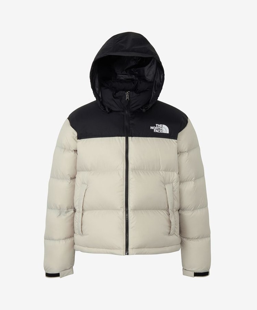 Short Nuptse Jacket (Women's) FK/フォッシルアイボリー×ブラック L(WOMEN)