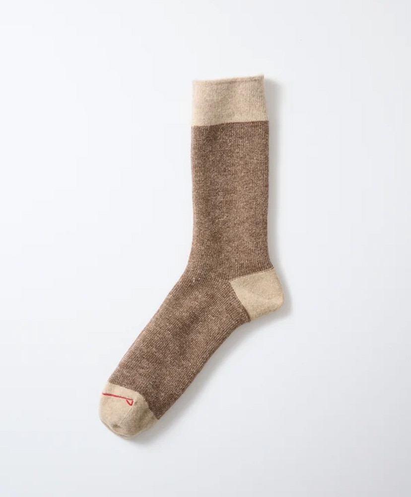 Leopard Pattern Merino Socks L.Beige×Brown/ライトベージュ×ブラウン M(25-27cm)