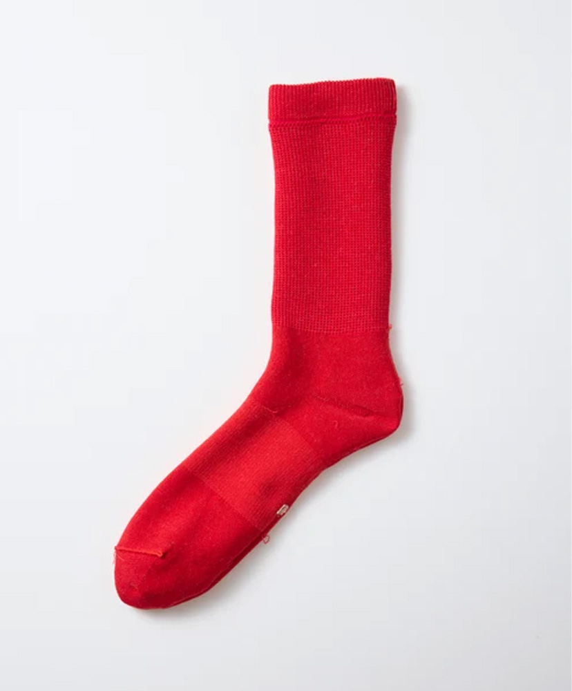 Merino Relaxed Rib Crew Socks Red/レッド M(25-27cm)