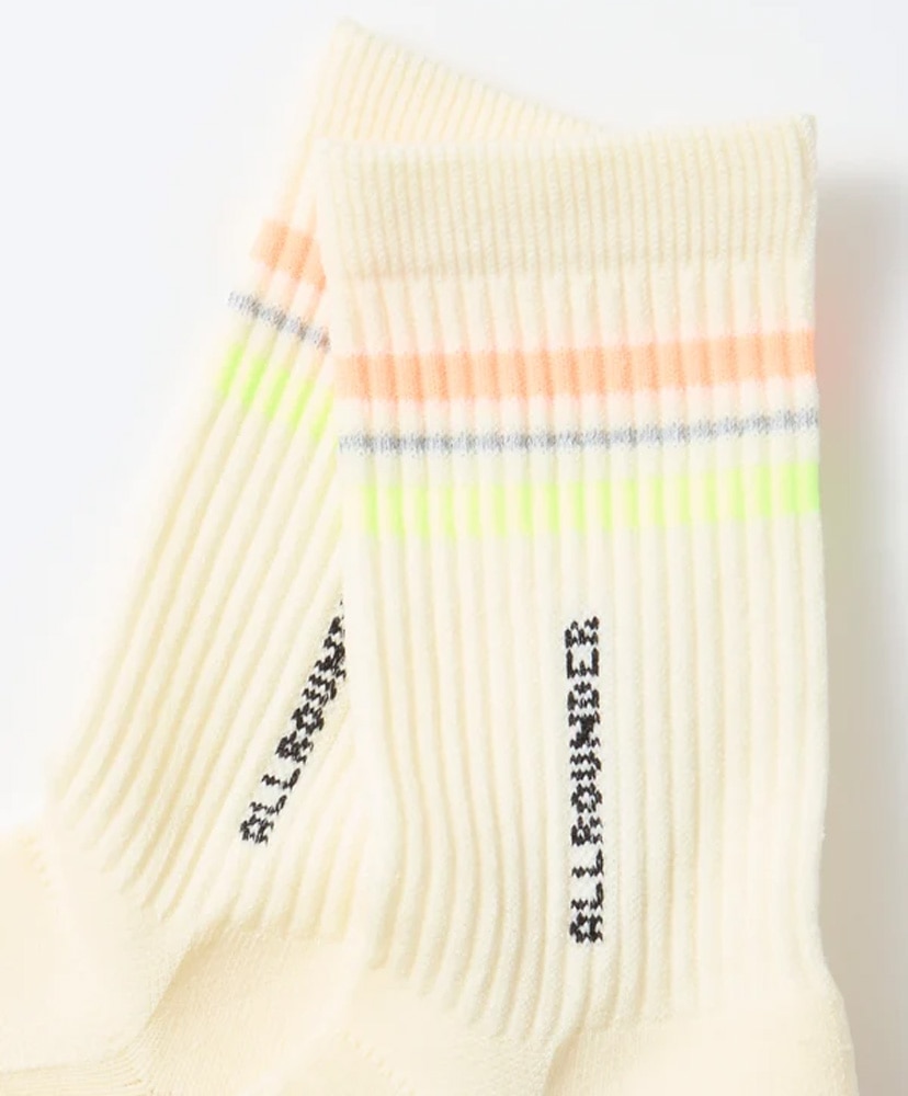 All Rounder Merino Cishion Stripe IVO×NOG×NYW/アイボリー×ネオンオレンジ×ネオンイエロー M(25-27cm)