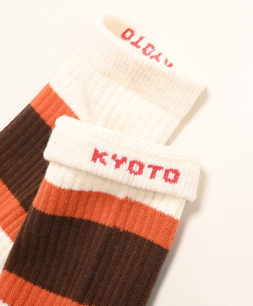 50th Line Socks Orange×Brown/オレンジ×ブラウン M