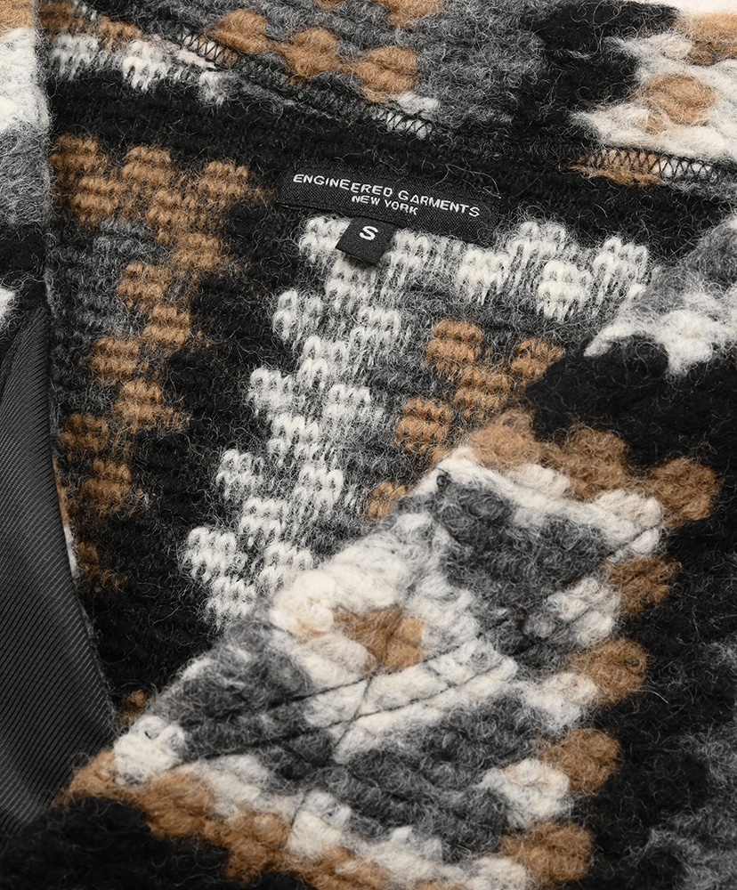Knit Cardigan - Wool Poly Chenille White×Black/ホワイト×ブラック M(MEN)