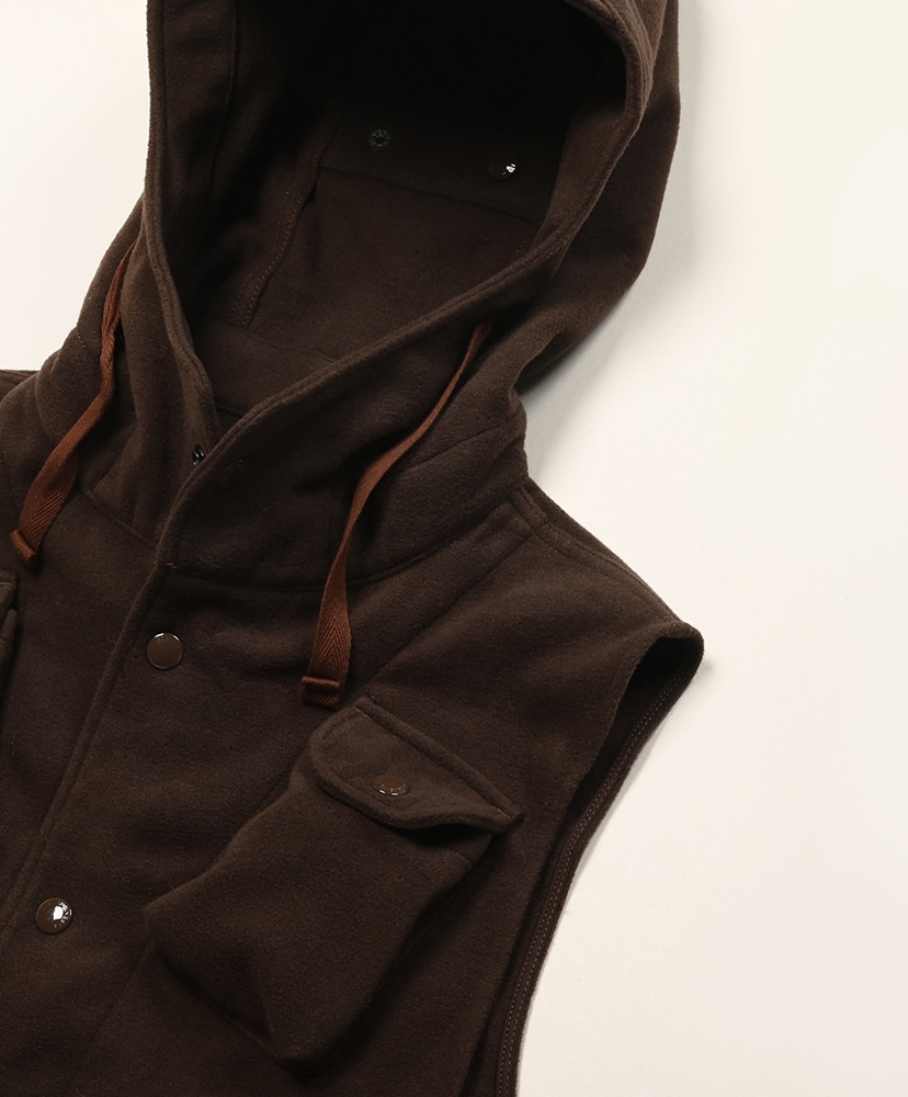 Field Vest - Polyester Fake Melton Brown/ブラウン L(MEN)