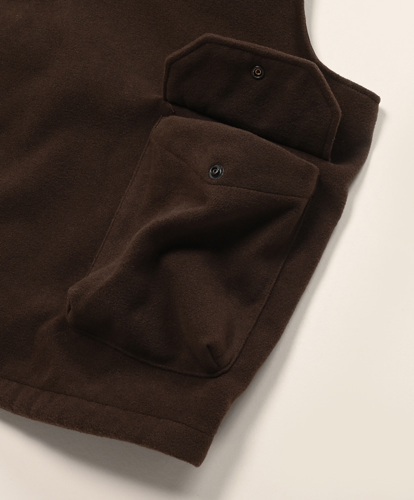 Field Vest - Polyester Fake Melton Brown/ブラウン L(MEN)