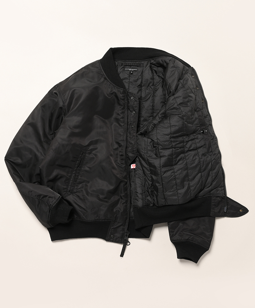 Aviator Jacket - Flight Satin Nylon Black/ブラック L(MEN)