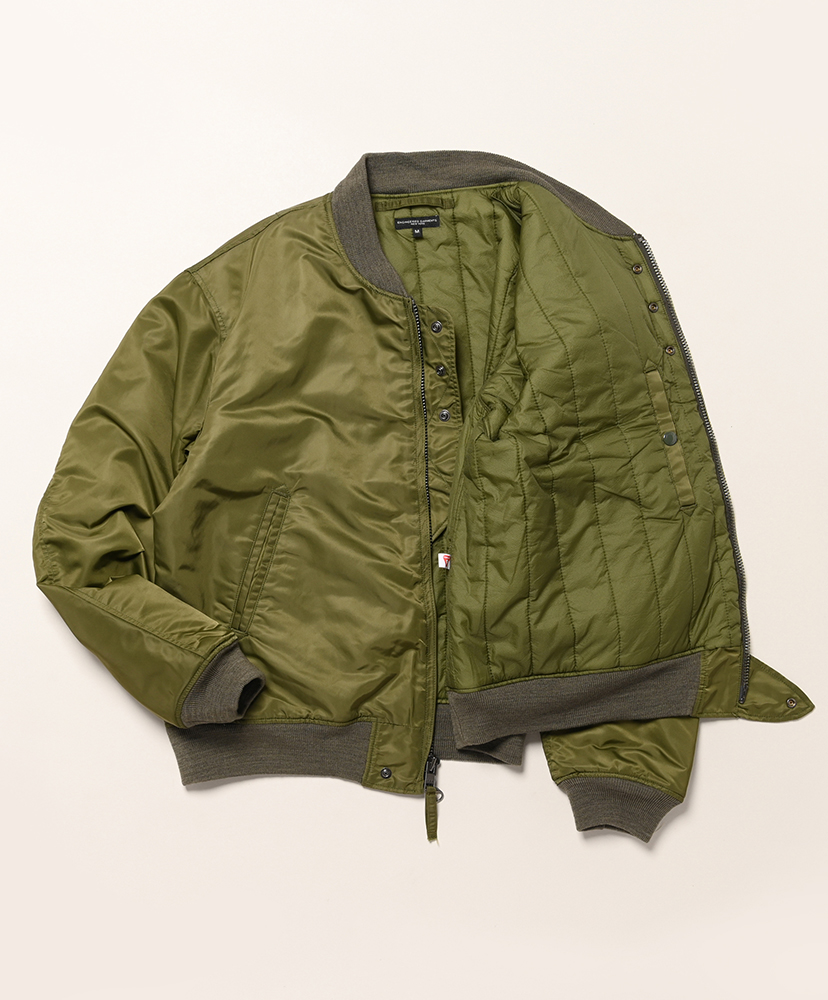 Aviator Jacket - Flight Satin Nylon Olive/オリーブ L(MEN)