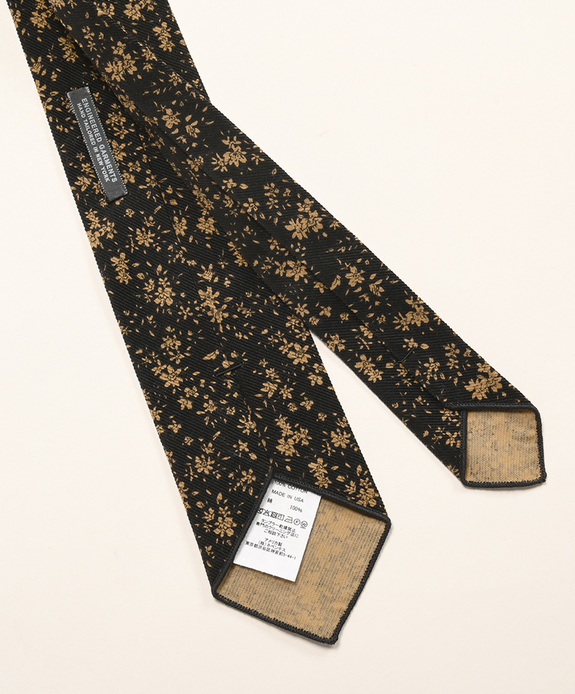 Neck Tie - 21W Corduroy Small Floral Print Black/ブラック ONE