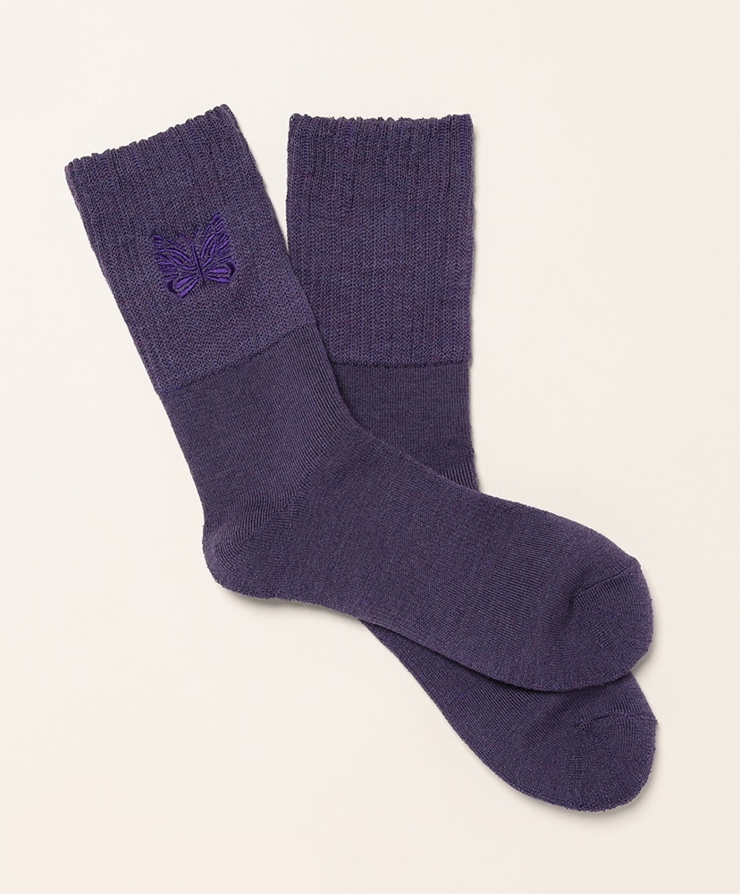 Rib Socks - Shetland Wool Twilight/トワイライト M(MEN)
