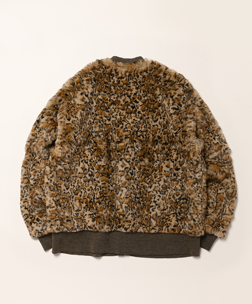 Rabbit Fur Cardigan - Animal Printed Leopard/レオパード L(MEN)