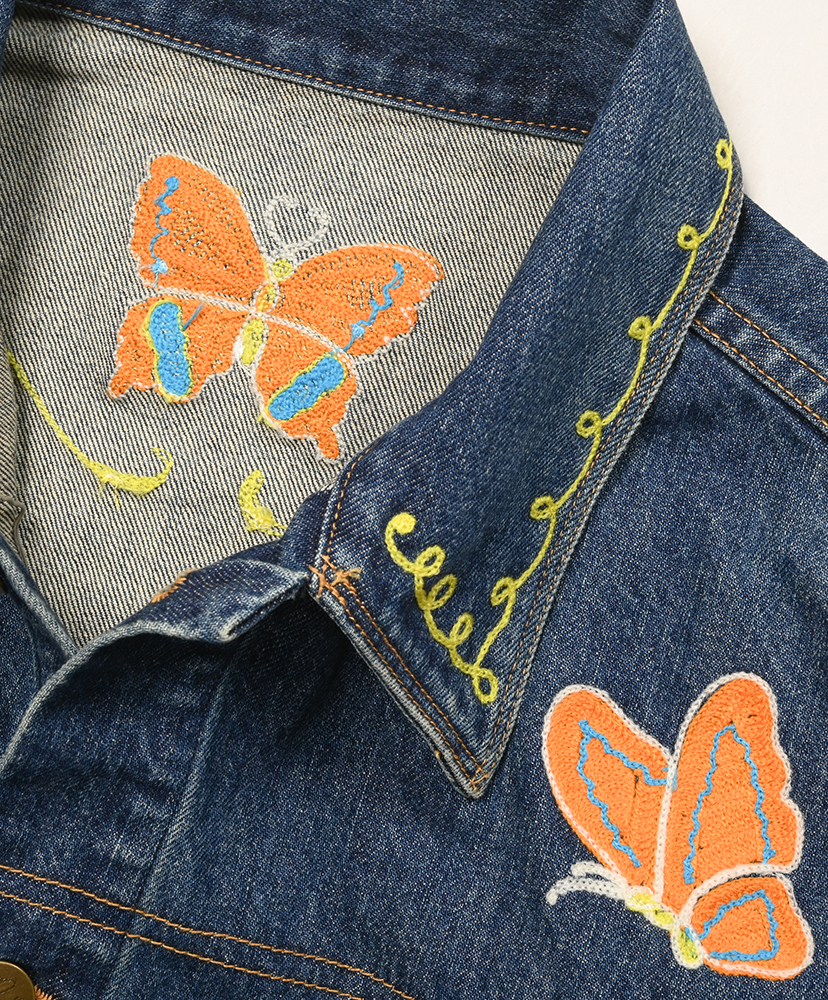 Papillon Emb. Jean Jacket - 12oz Denim Indigo/インディゴ L(MEN)