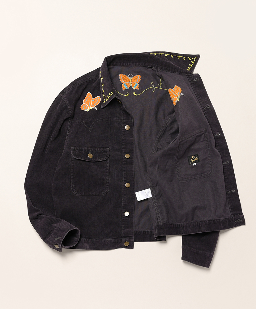 Papillon Emb. Jean Jacket - 14W Corduroy Black/ブラック L(MEN)