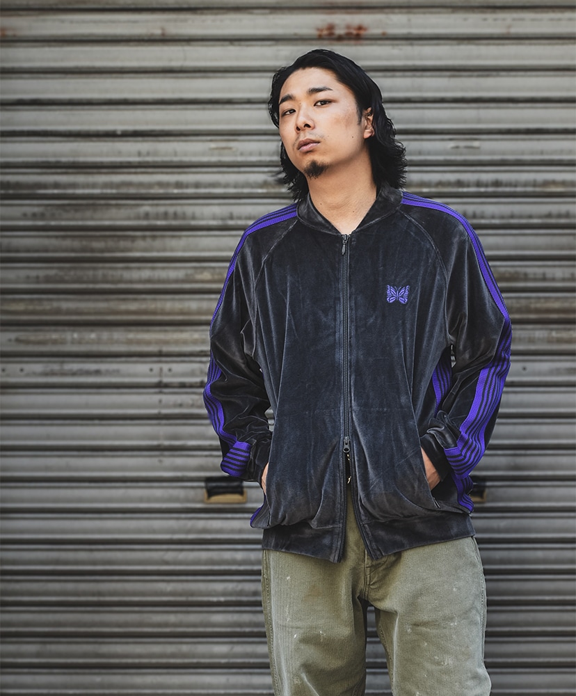 Rib Collar Track Jacket - C/PE Velour Charcoal/チャコール 1(WOMEN)