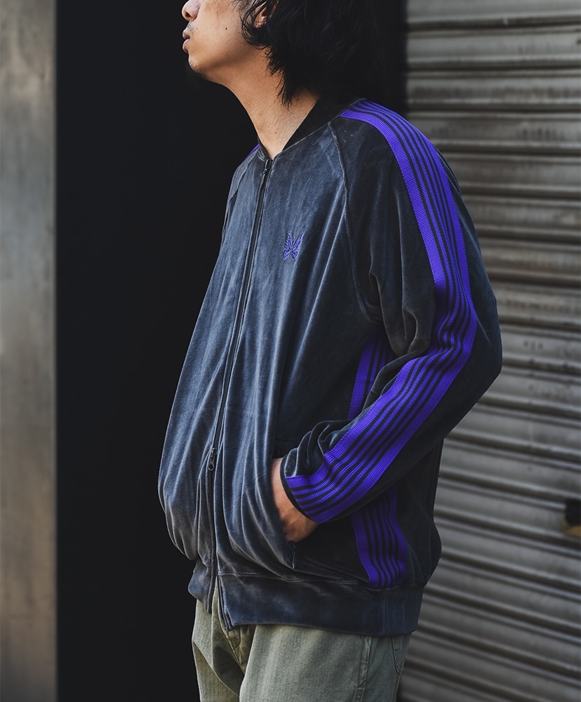 Rib Collar Track Jacket - C/PE Velour Charcoal/チャコール 1(WOMEN)