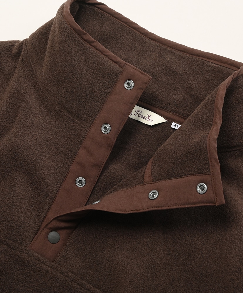 Between Snap Shirt - Poly Fleece Brown/ブラウン L(MEN)