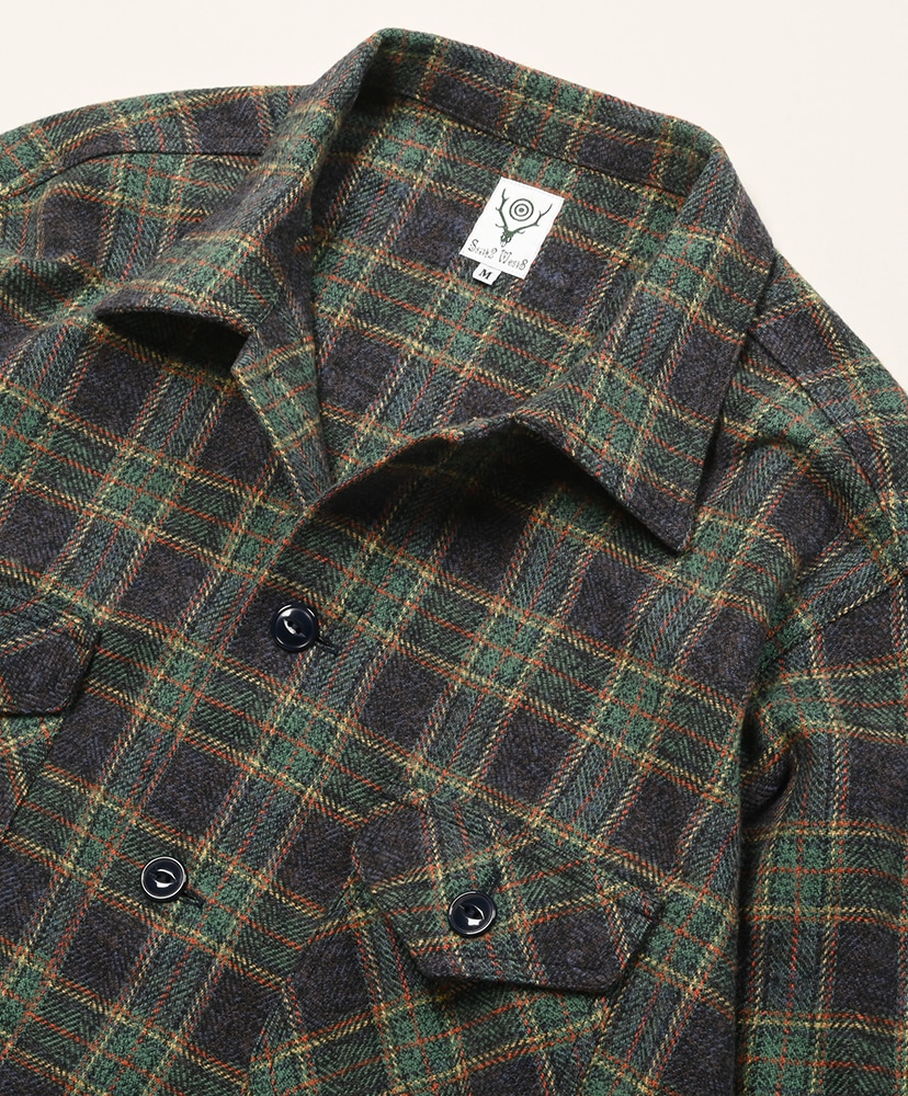 Smokey Shirt - Cotton Plaid Navy/ネイビー L(MEN)