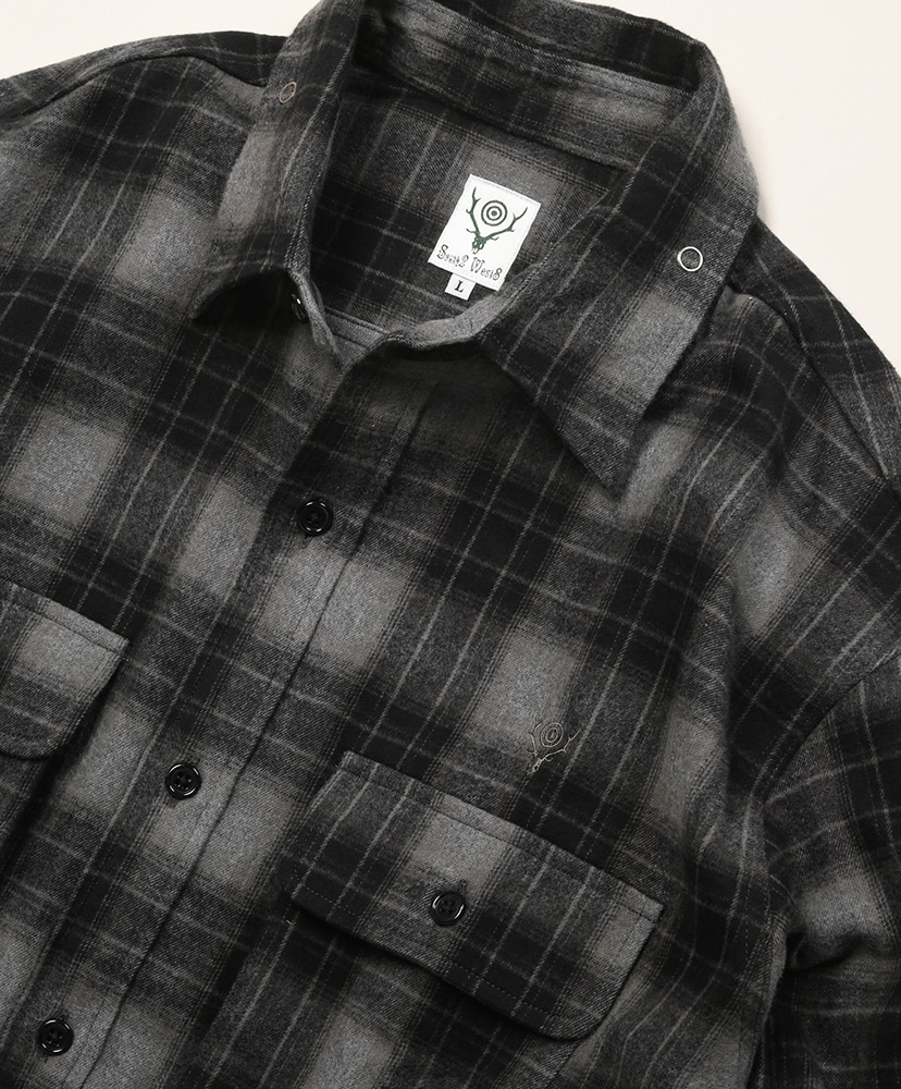 Fishing Shirt - Cotton Plaid Grey/グレー L(MEN)
