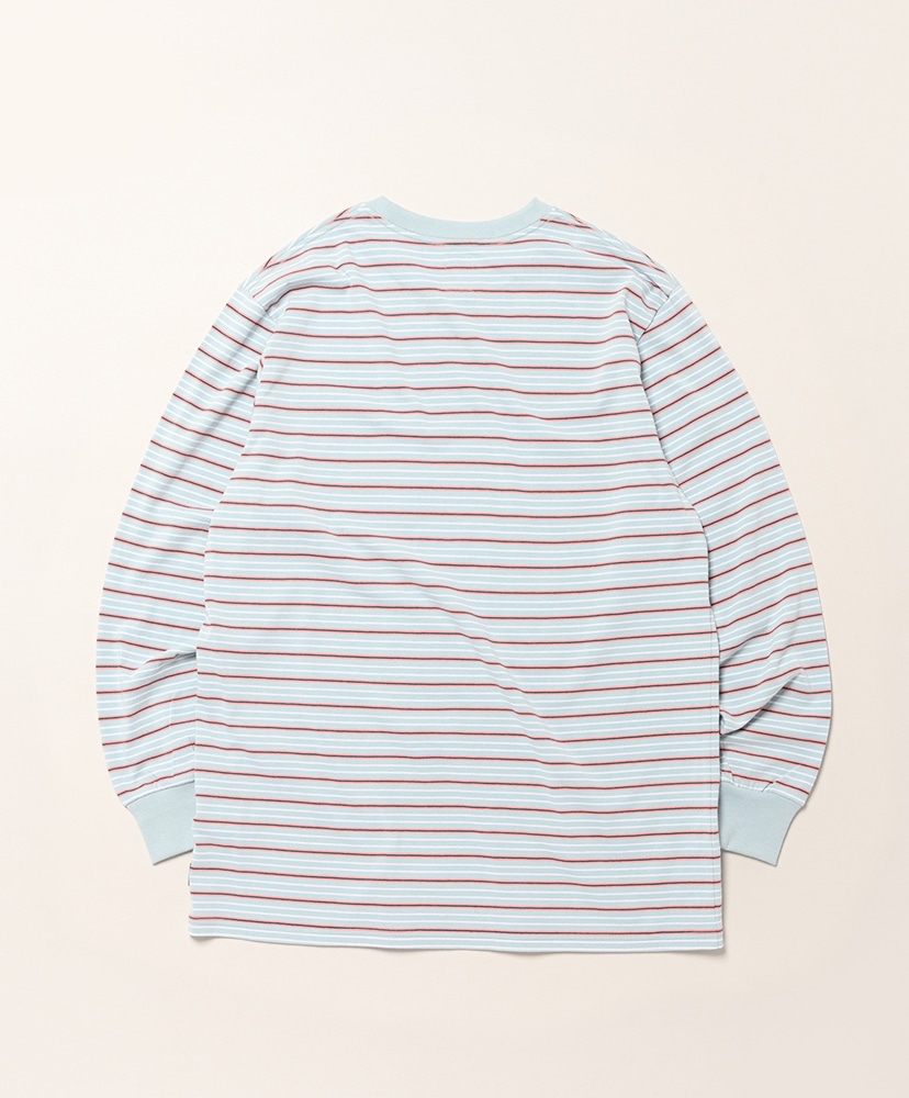 L/S Round Pocket Tee - Multi Stripe Blue/ブルー 1(WOMEN)