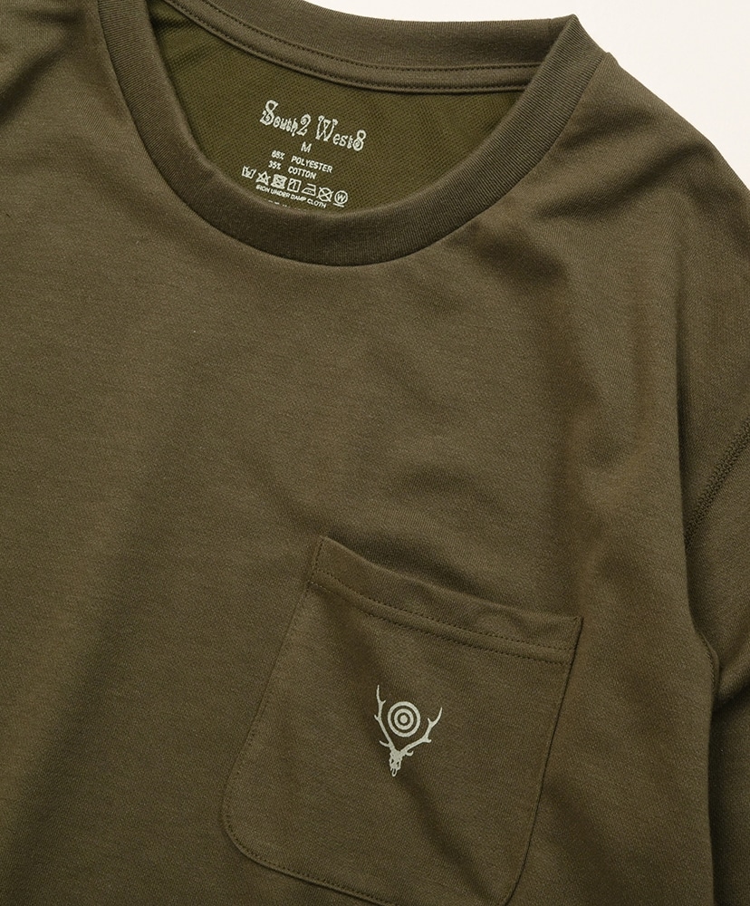 Long Sleeve Round Pocket Tee - Circle Horn Olive/オリーブ L(MEN)