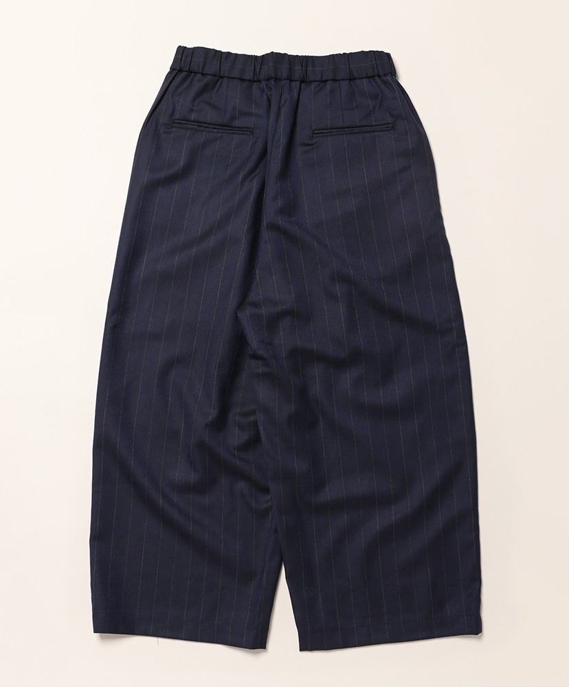 Wool Serge 2 Tuck Wide Easy Pants Navy Stripe/ネイビーストライプ 1(WOMEN)
