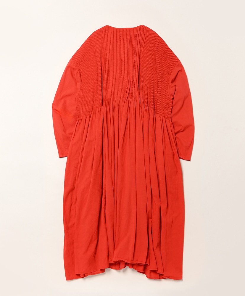 80s Micro Check&Voile Patchwork Maxi Dress With Pintuck Red/レッド 1(WOMEN)