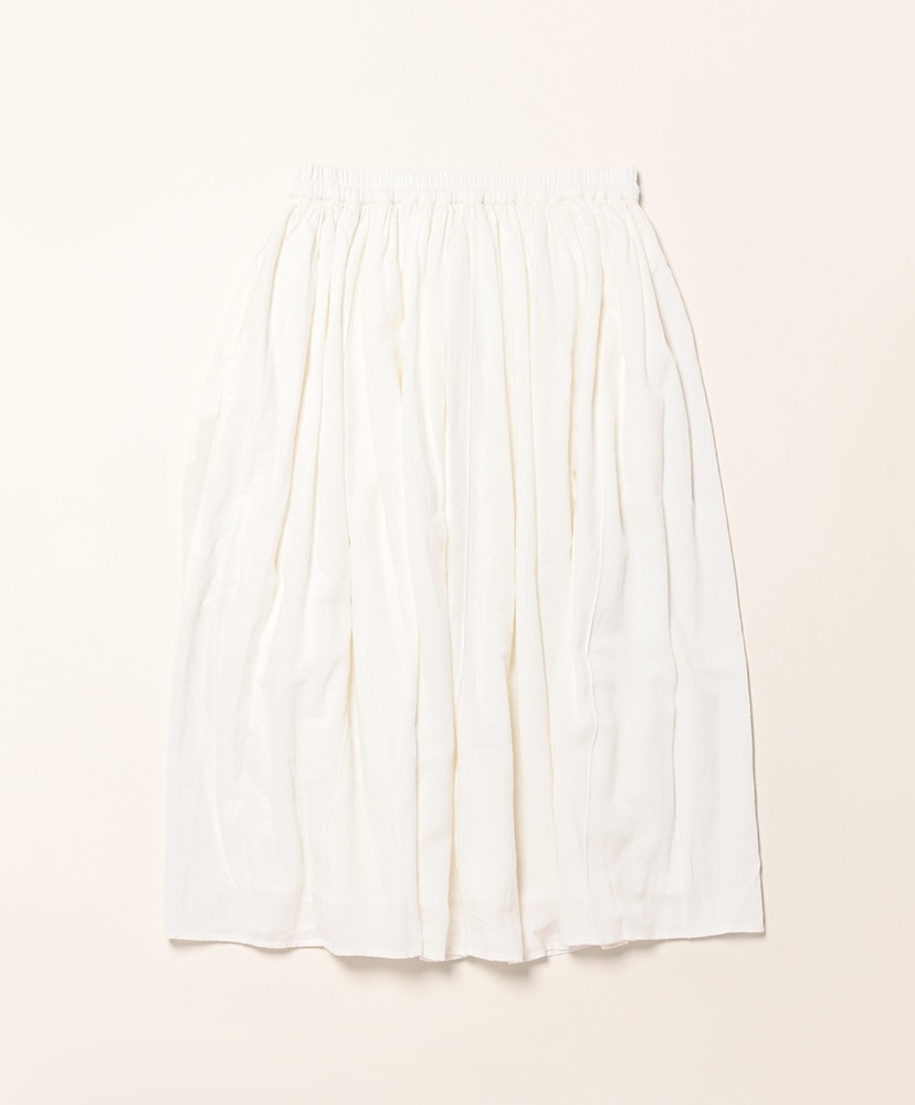 Twill Cotton Khadi Plain Gathered Skirt White/ホワイト 1(WOMEN)