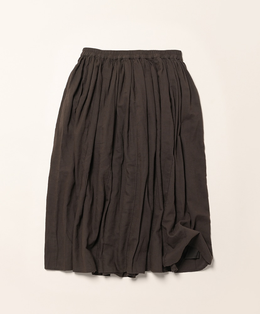 Twill Cotton Khadi Plain Gathered Skirt Dk Grey/ダークグレー 1(WOMEN)
