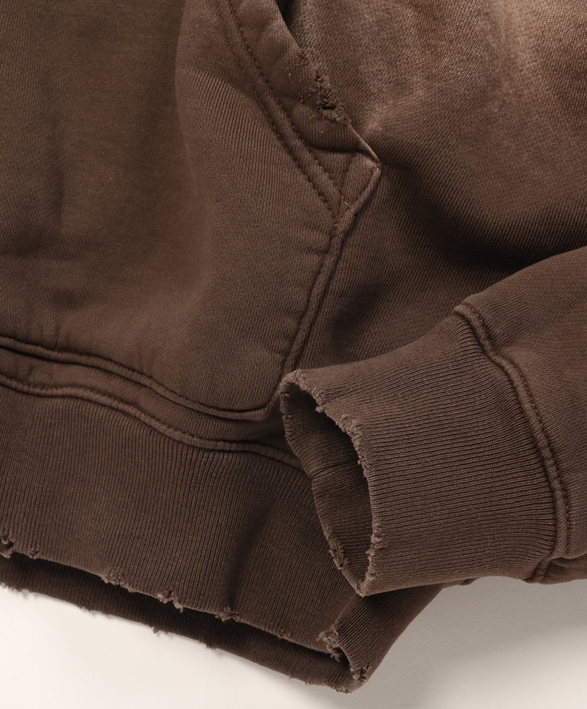 Oversized Crop Hoodie Aged Brown/ブラウン L(MEN)