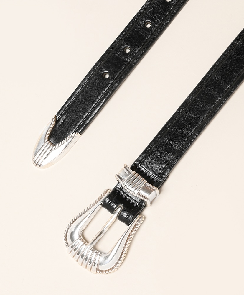 3-Piece Silver Buckle Belt Black/ブラック 30(MEN)