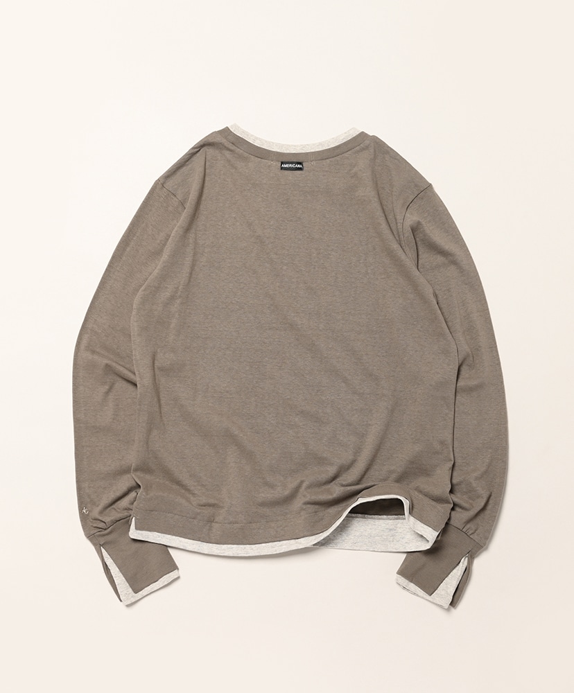 丸胴レイヤード L/S T グレーブラウン ONE(WOMEN)