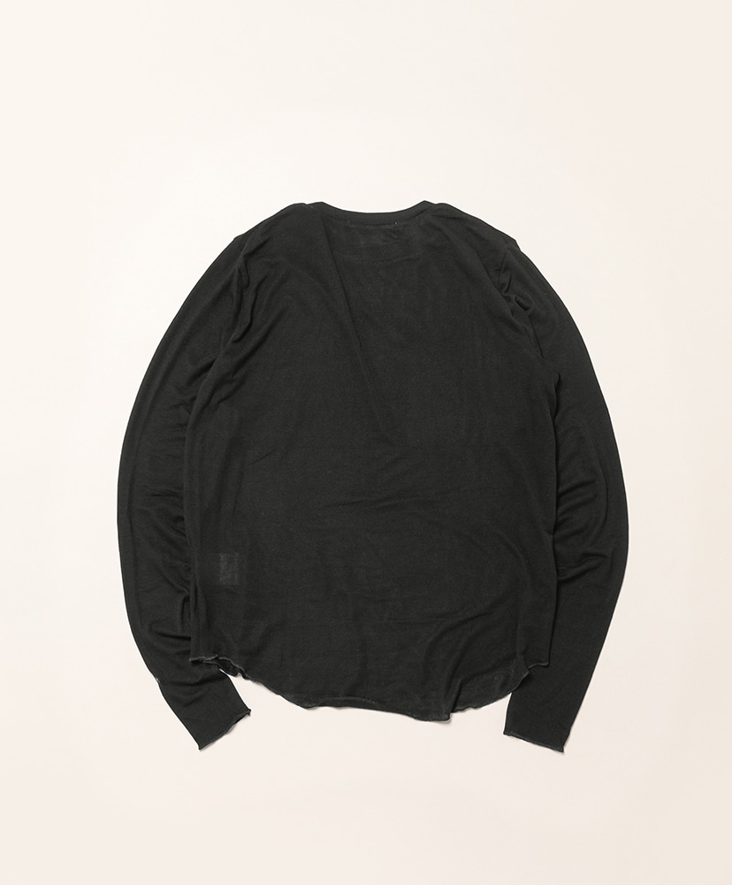 カシミヤシルク混 WARM CREW ブラック ONE(WOMEN)