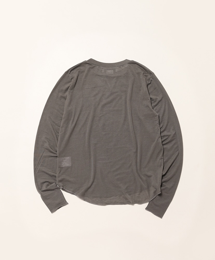 カシミヤシルク混 WARM CREW チャコール ONE(WOMEN)