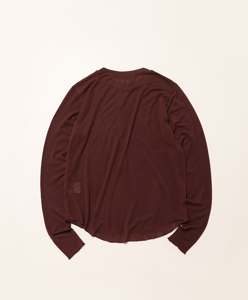 カシミヤシルク混 WARM CREW ワイン ONE(WOMEN)