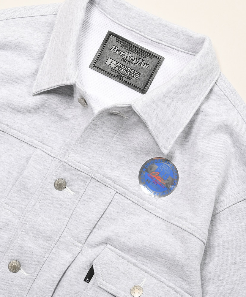 ×BerBerJin Pro Cotton Loopback Terry Sweat Trucker Jacket Ash Gray/アッシュグレー L(MEN)