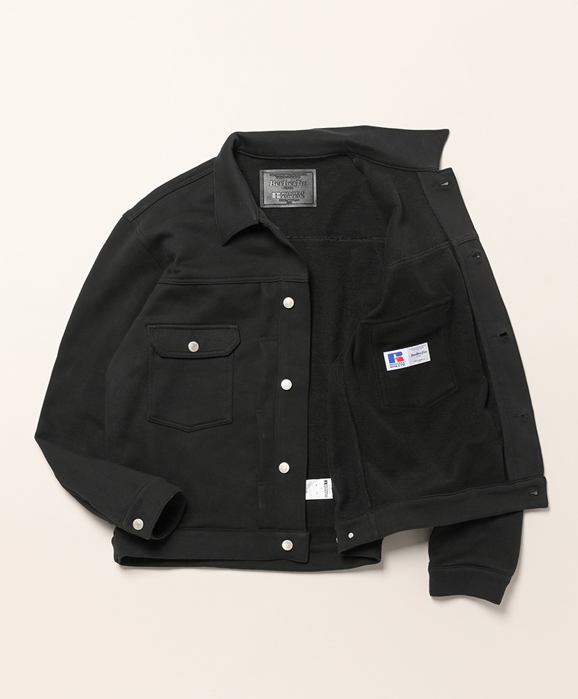 ×BerBerJin Pro Cotton Loopback Terry Sweat Trucker Jacket Black/ブラック L(MEN)