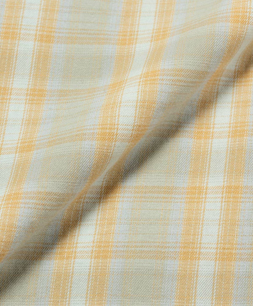 S/S Checkered Ombre Shirt Mustard/マスタード L(MEN)