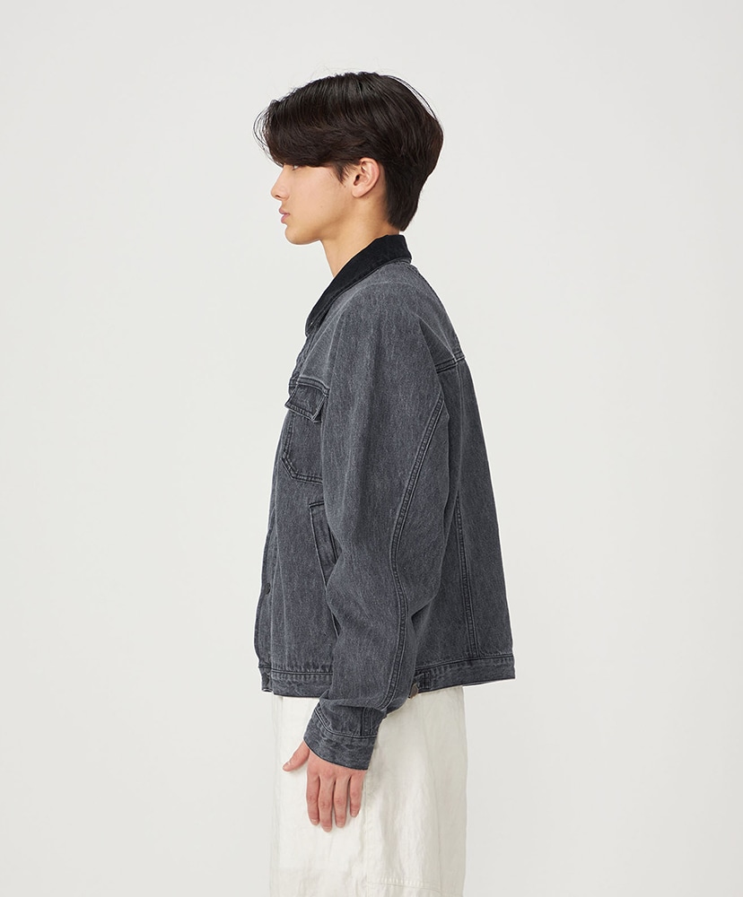 Linen Cotton Denim Field Jacket H/グレー L(MEN)