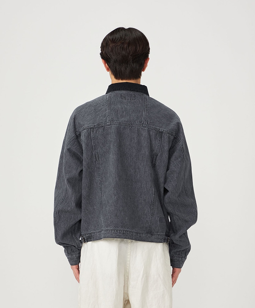 Linen Cotton Denim Field Jacket H/グレー L(MEN)