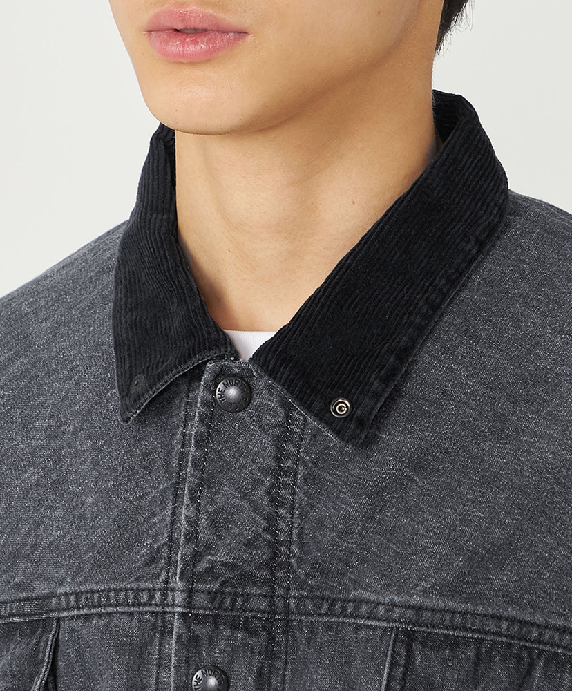 Linen Cotton Denim Field Jacket H/グレー L(MEN)