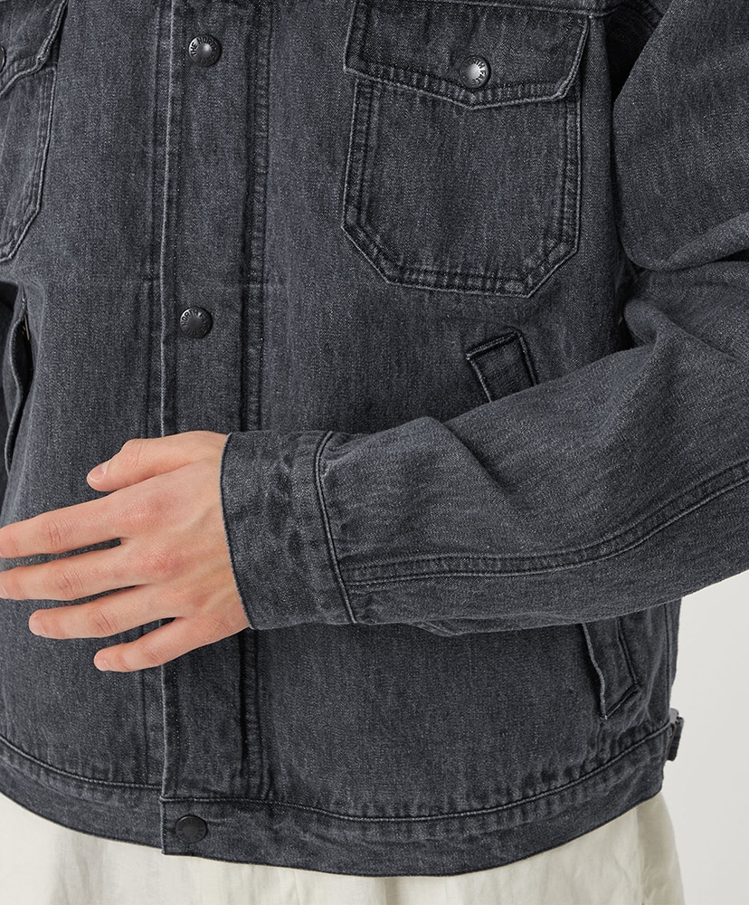 Linen Cotton Denim Field Jacket H/グレー L(MEN)