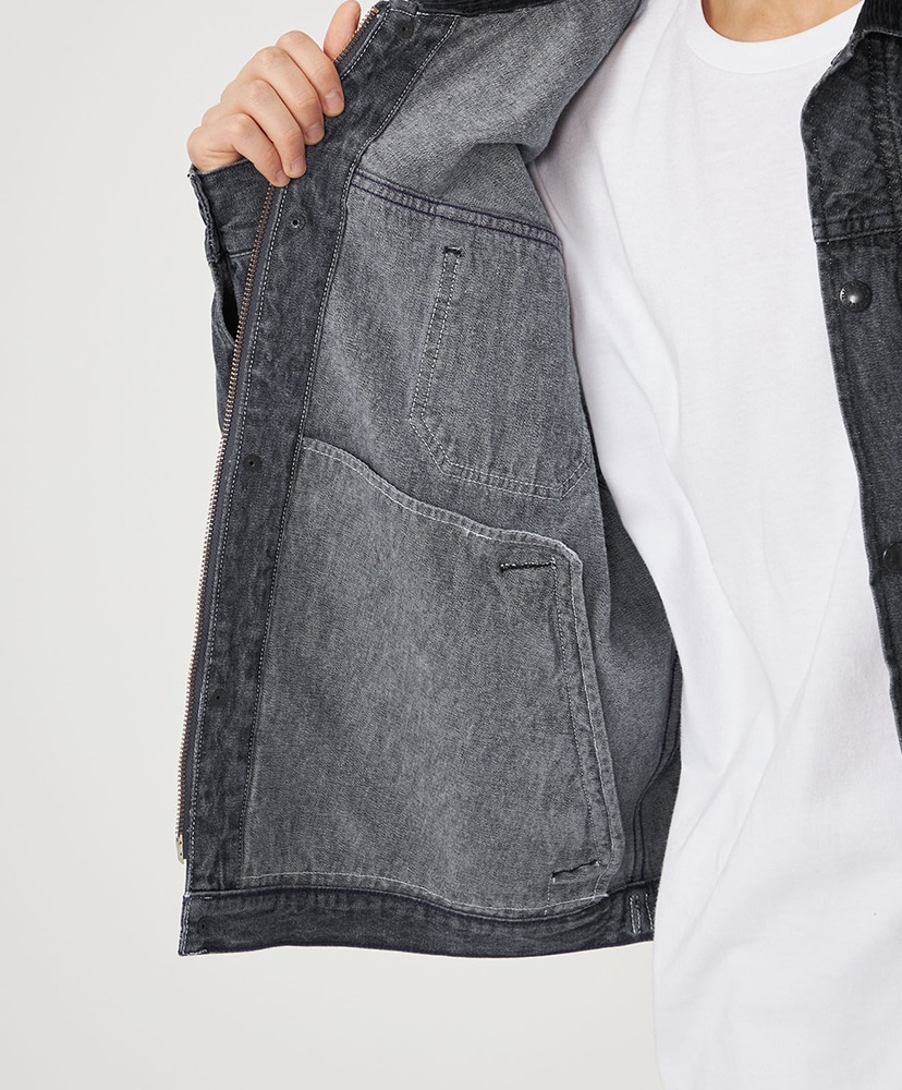 Linen Cotton Denim Field Jacket H/グレー L(MEN)