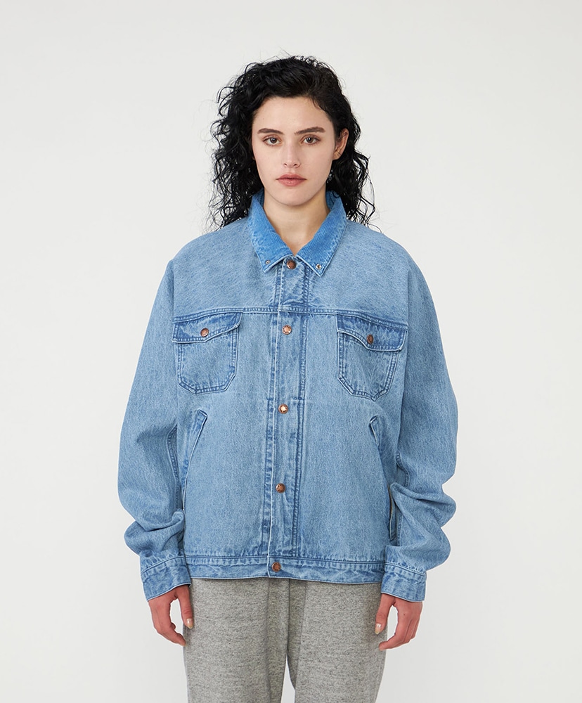 Linen Cotton Denim Field Jacket IB/インディゴブリーチ L(MEN)