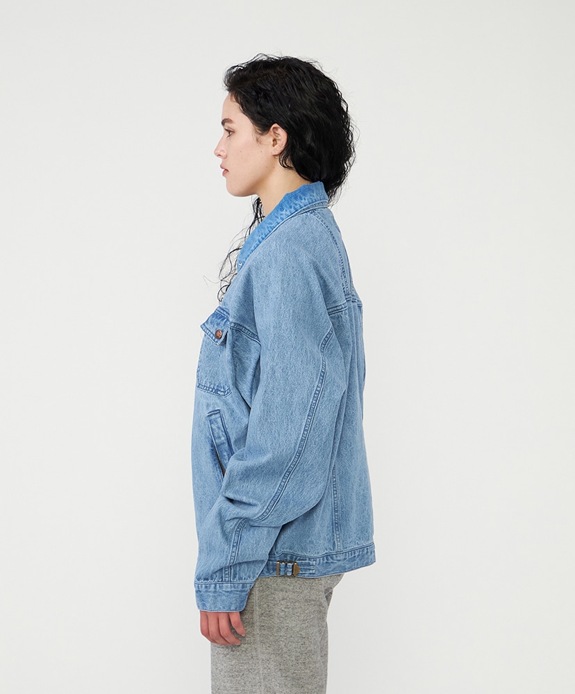 Linen Cotton Denim Field Jacket IB/インディゴブリーチ L(MEN)