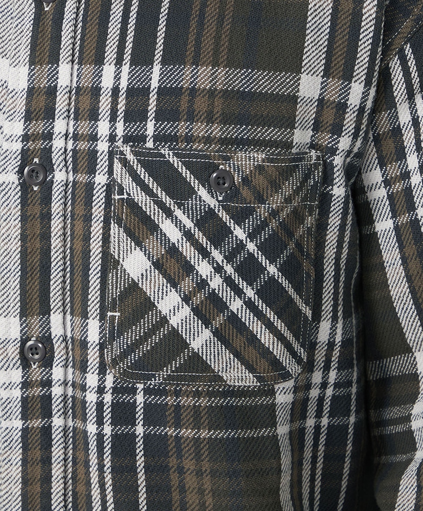 Flannel Plaid Field Shirt AH/アスファルトグレー L(MEN)