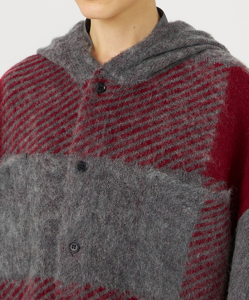 OOAL Mohair Hooded Jacket R/レッド 0(WOMEN)