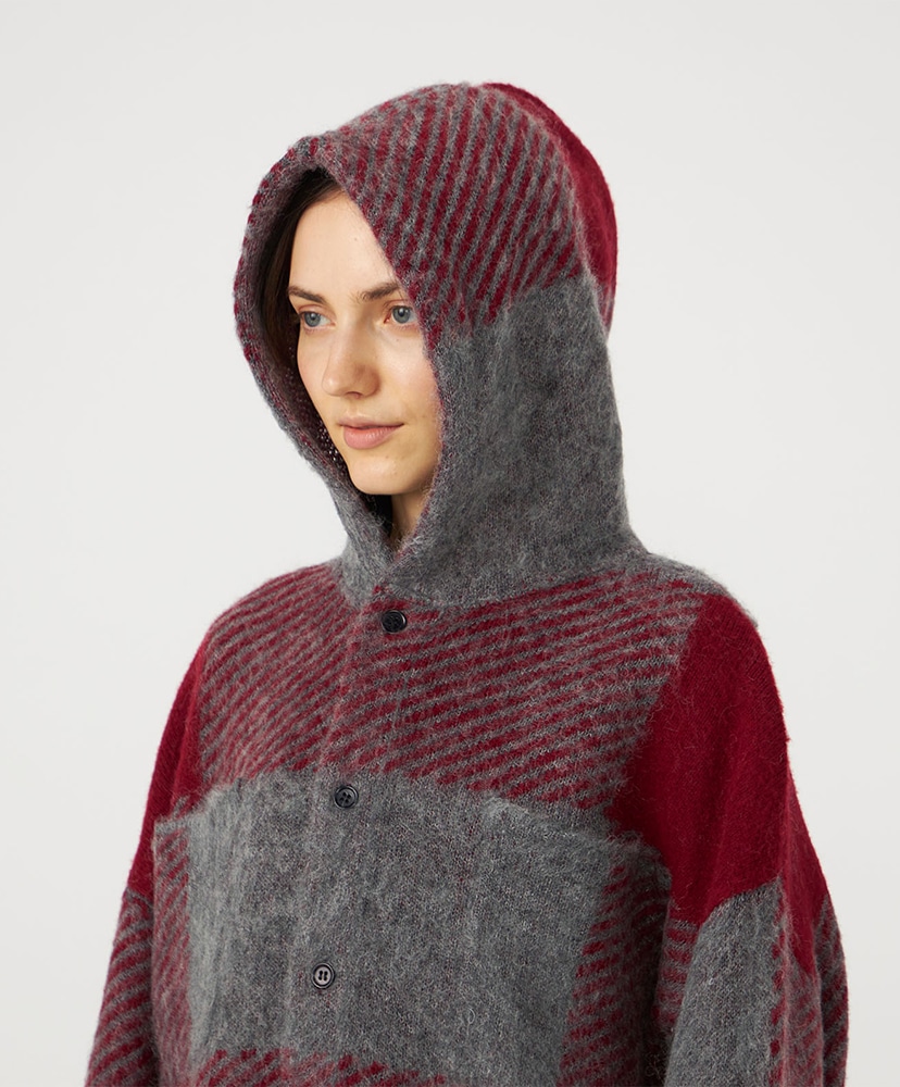 OOAL Mohair Hooded Jacket R/レッド 0(WOMEN)