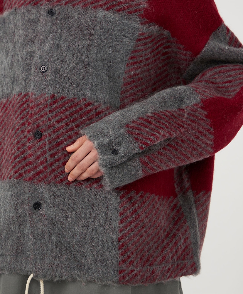 OOAL Mohair Hooded Jacket R/レッド 0(WOMEN)