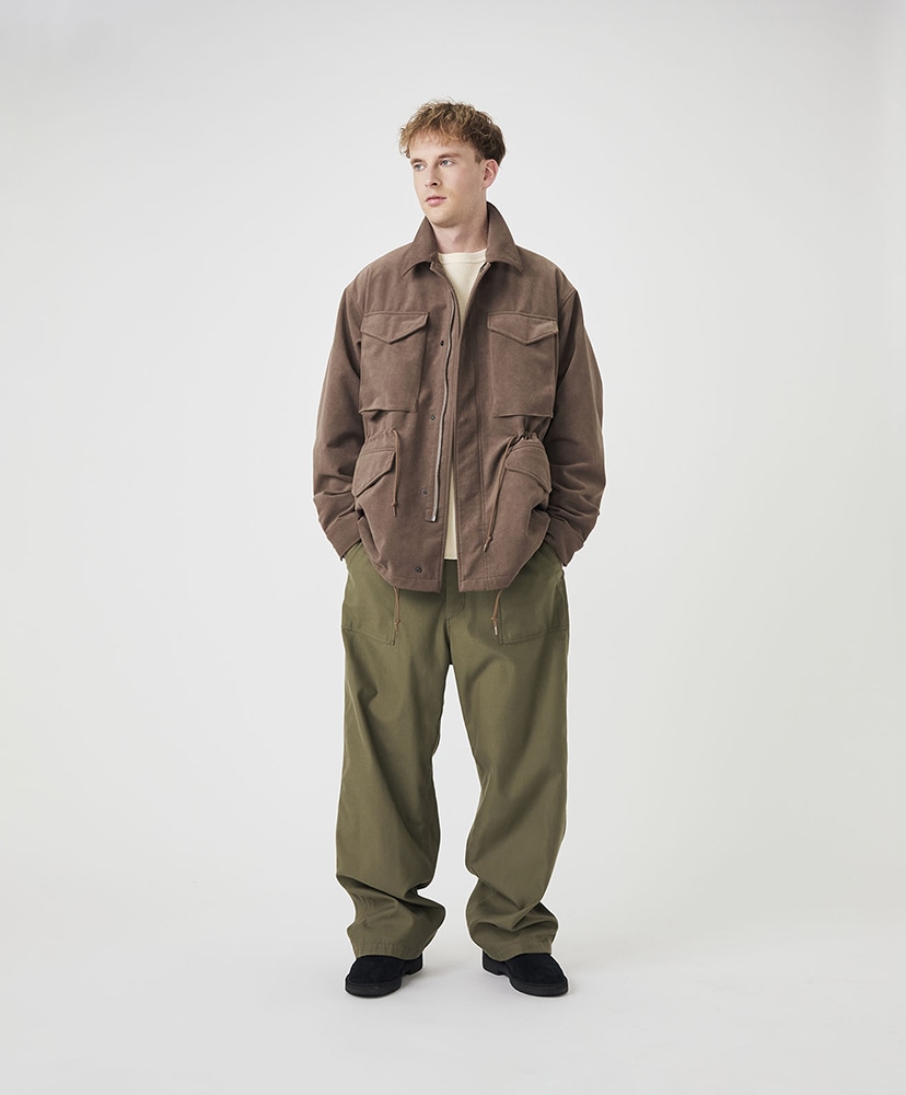 Synthetic Leather Field Jacket BR/ブラウン L(MEN)